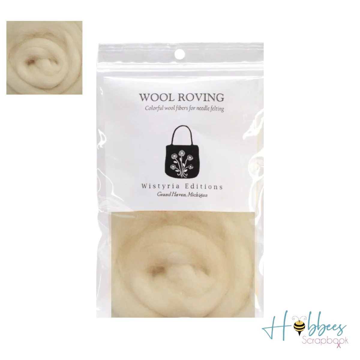 Wool Roving 14" Natural / Lana Afieltrable Color Natural - Imagen 5