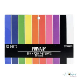 Primary Photo Mats / 100 Hojas Cartulina Colores 4.5" x 7.25"