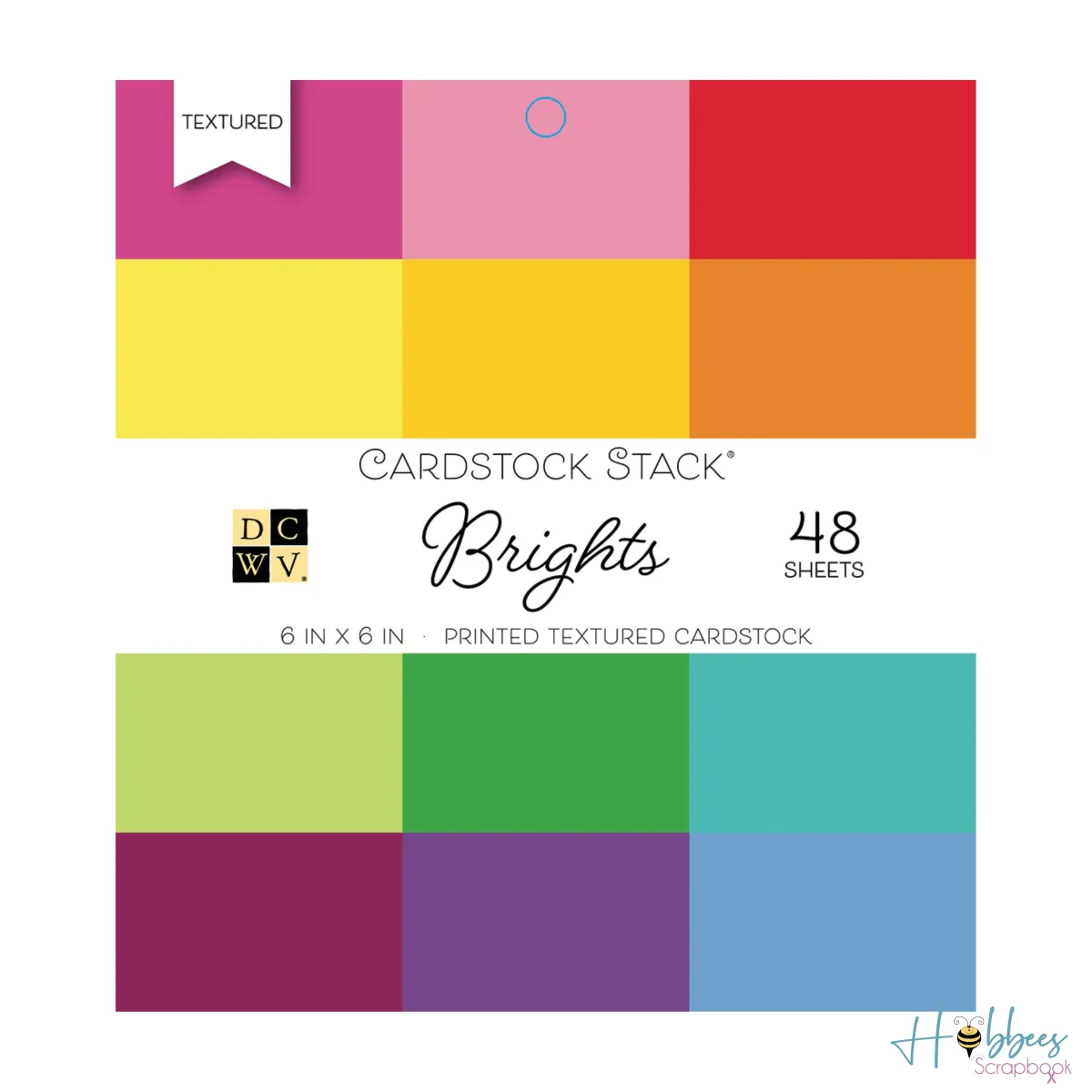Brights Cardstock Stack 6" / Block Cartulina Texturizada Colores Sólidos