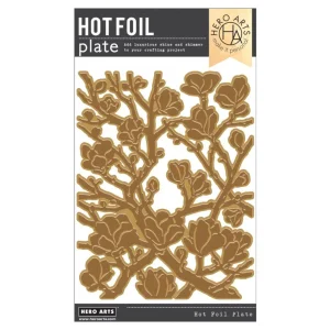Magnolia Branches Glimmer Hot Foil Plate / Placa Alumino Caliente Ramas De Magnolias