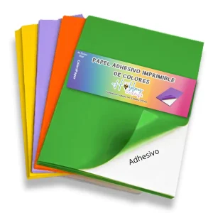 40 Hojas de Papel Adhesivo de Colores 80gr