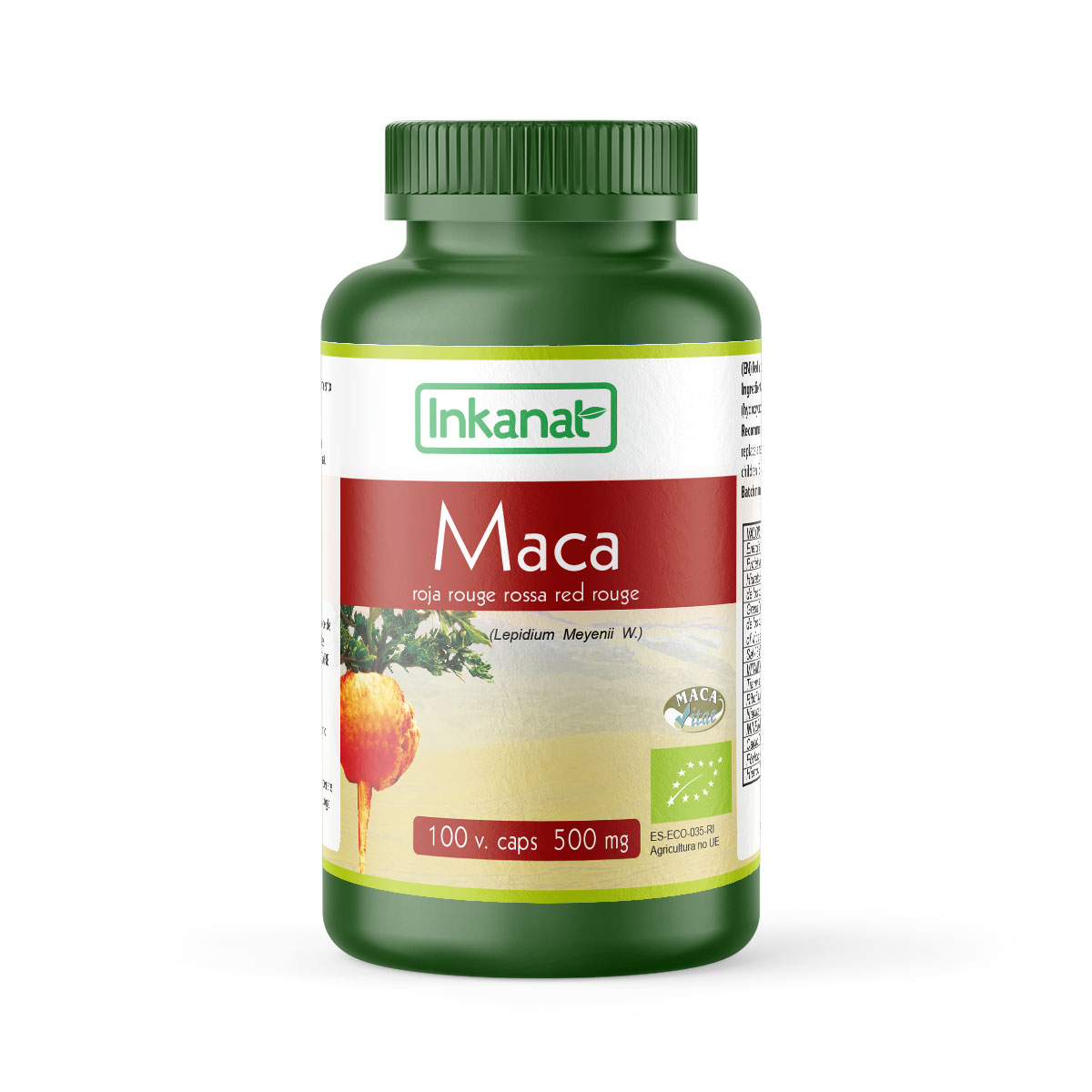 MACA ROJA VITAE CAPSULAS 100 X 500 MG INKANAT