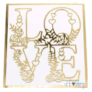 Suaje de Frase Love con Flores