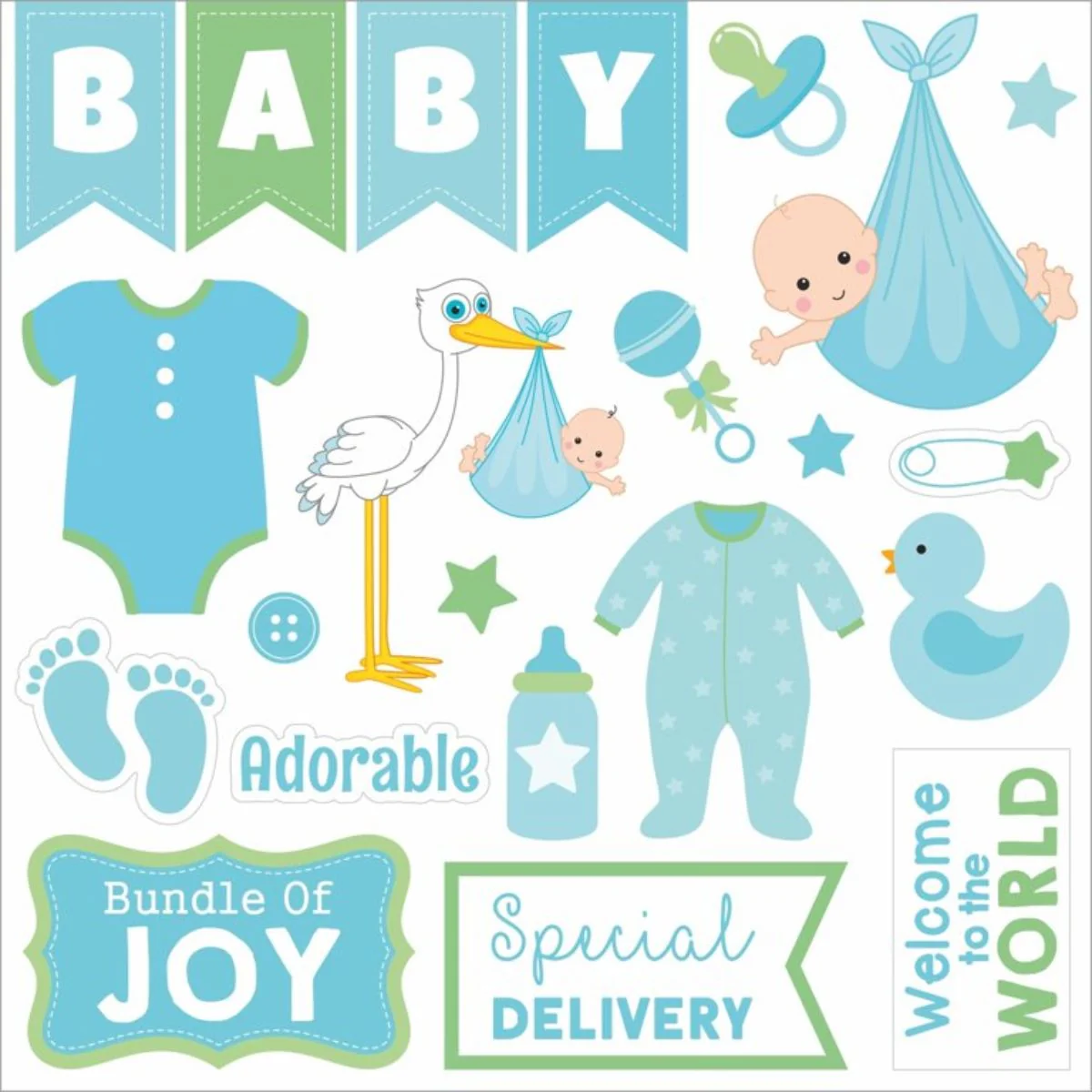 Baby Boy Cardstock Pack 6" / Paquete de 24 Hojas de Cartulina Pequeño Milagro Niño - Imagen 5
