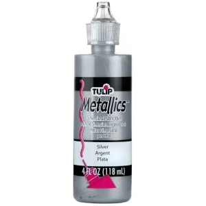 Dimensional Fabric Paint Metallics Silver / Pintura Dimensional para Tela Plata