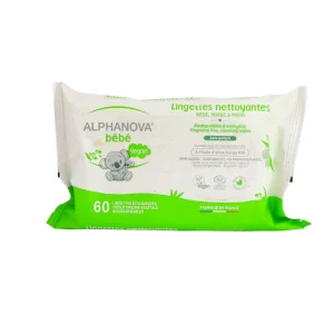 Toallitas de bebé biodegradables 60 ud. Alphanova Bebé