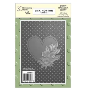 Dotty Magnolia Heart 3D Embossing Folder / Folder De Grabado 3D Corazon De Magnolia Con Puntos