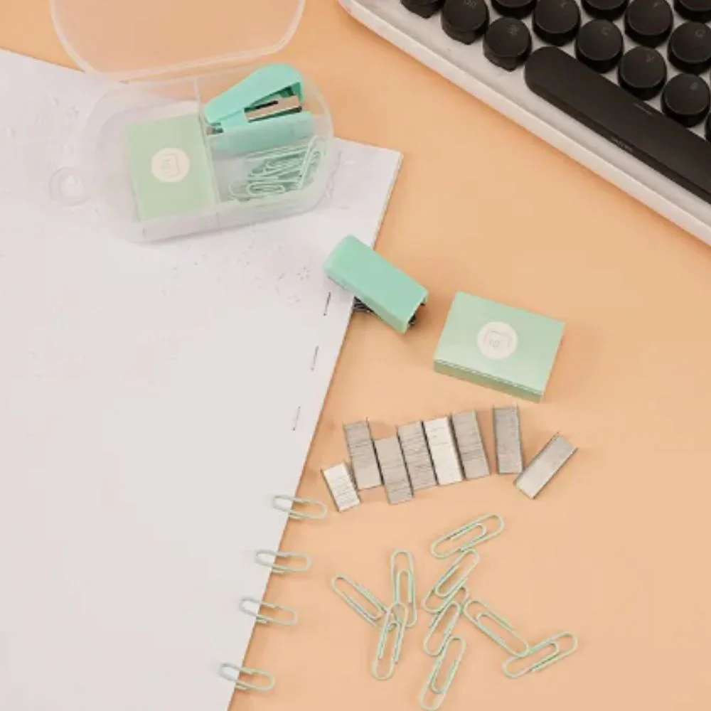 Mini Engrapadora y Clips Color Menta - Imagen 5