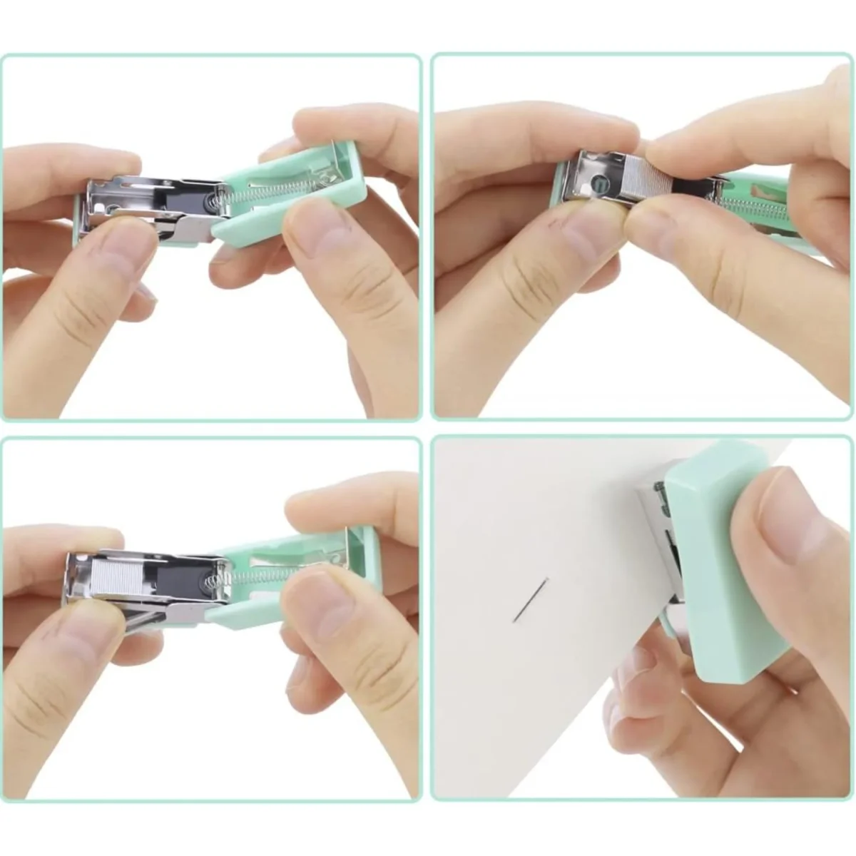 Mini Engrapadora y Clips Color Menta - Imagen 3