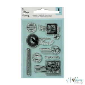 Post Stamp Set / 8 Sellos de Estampillas Postales