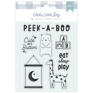 Hello Little Boy Mini Stamp Set / Juego de Mini Sellos