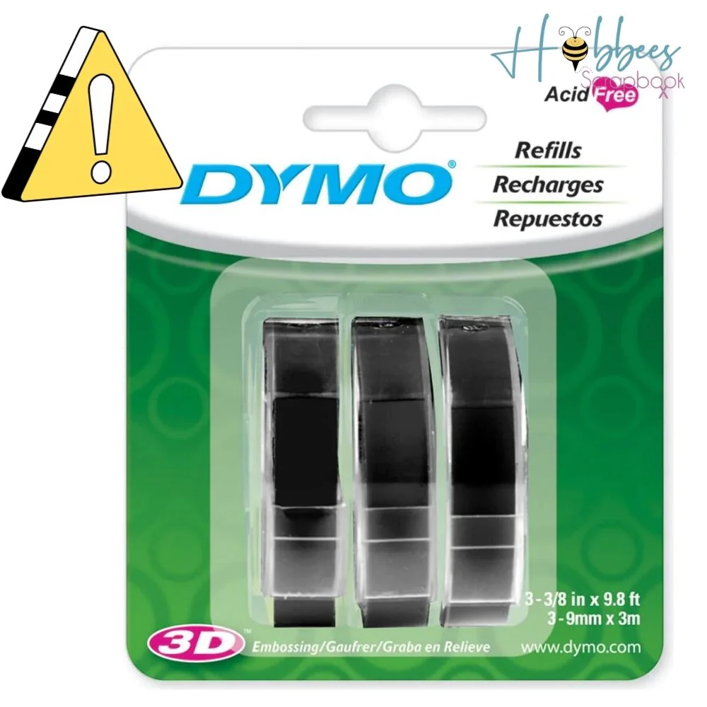 EA - Black Caption Maker Tape Refill / Cintas de Repuesto Negras para Rotuladora de Frases