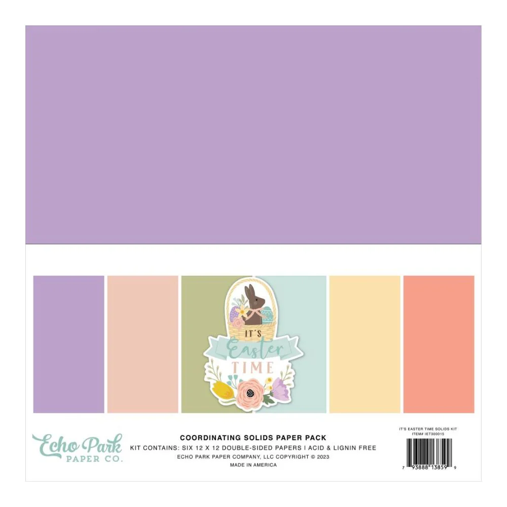 Double-Sided Solid Papers It's Easter Time / Kit Papeles Colores Sólidos