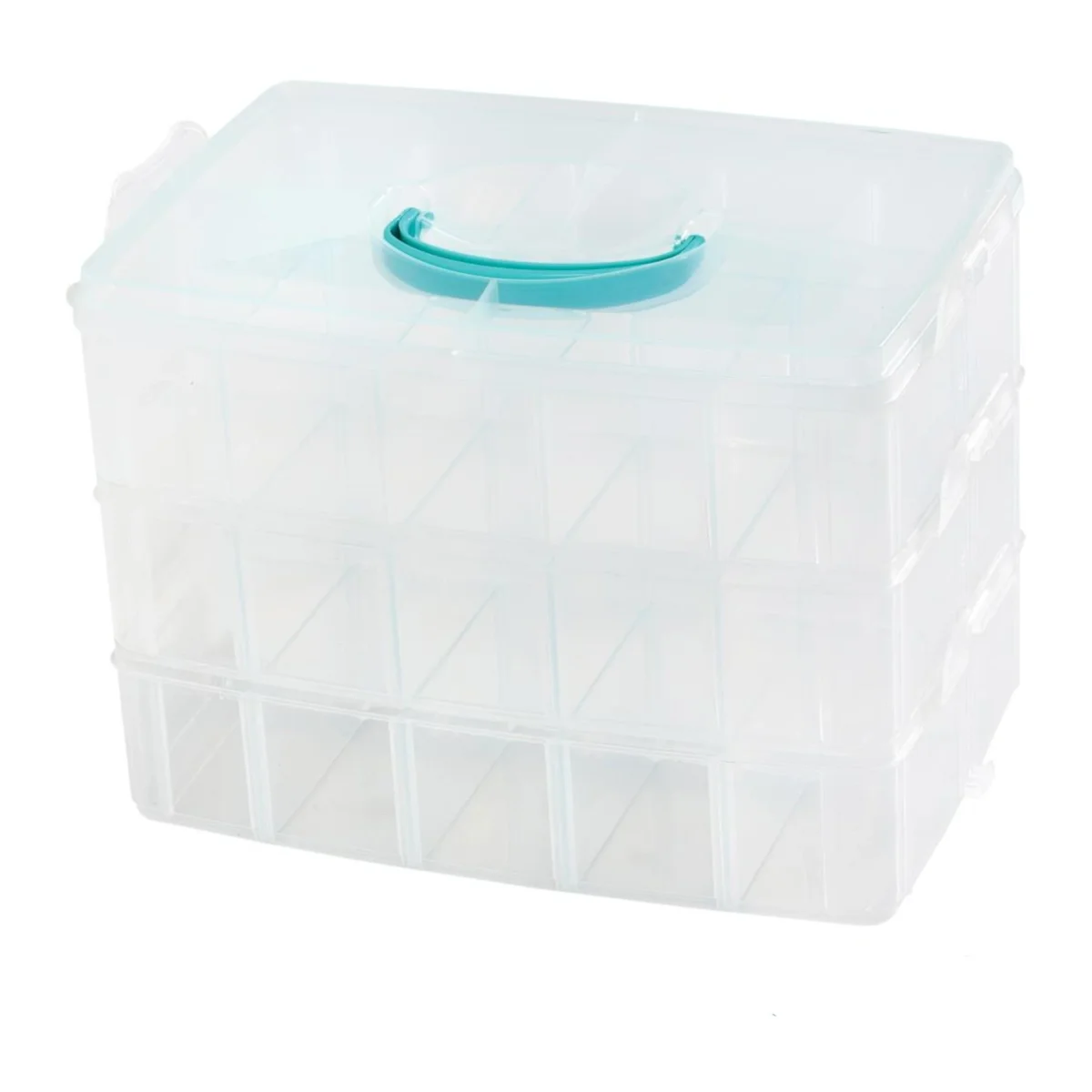 3-Tier Snap Box Translucent Plastic Storage / Organizador Transparente de 3 Niveles