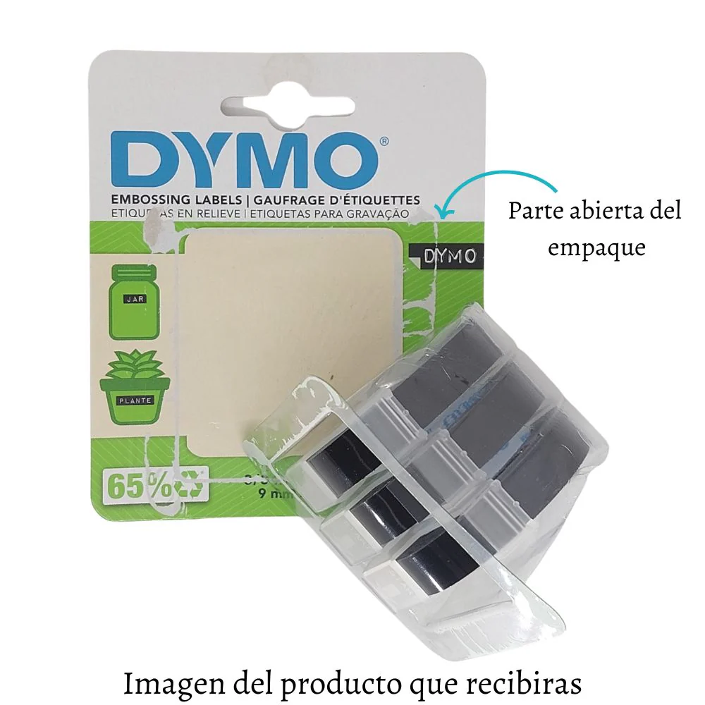 EA - Black Caption Maker Tape Refill / Cintas de Repuesto Negras para Rotuladora de Frases - Imagen 3