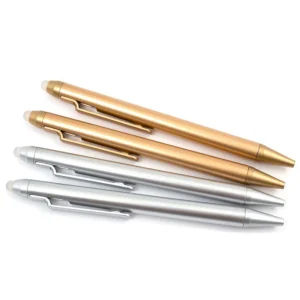 Metallic Barrel Black Ink / Bolígrafo Metálico Borrable