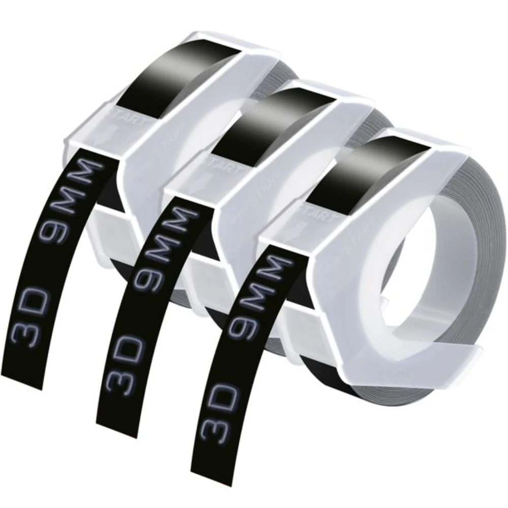 EA - Black Caption Maker Tape Refill / Cintas de Repuesto Negras para Rotuladora de Frases - Imagen 6
