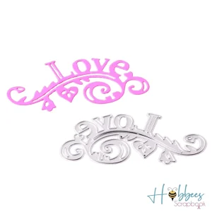 Suaje de Frase Love con Decoraciones