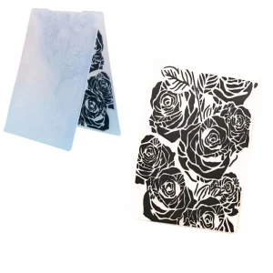 Folder de Grabado de Rosas y Hojas