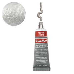 Rub 'n Buff Metallic Wax Finish Silver Leaf / Pintura en Cera Plata