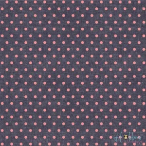Denim Blues Pink Dots / Hoja Papel con Mezclilla Puntos Rosas