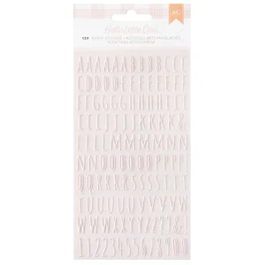 Hello Little Girl Puffy Stickers Alpha / Pegatinas Alfabeto Rosa Hola Pequeña