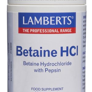 Betaína HCI 324 mg y Pepsina 5 mg en tabletas