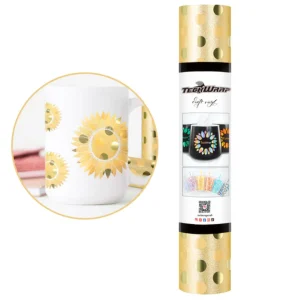 Glitter Polka Dots Gold Vinyl /  Vinil Adhesivo Lunares Champagne